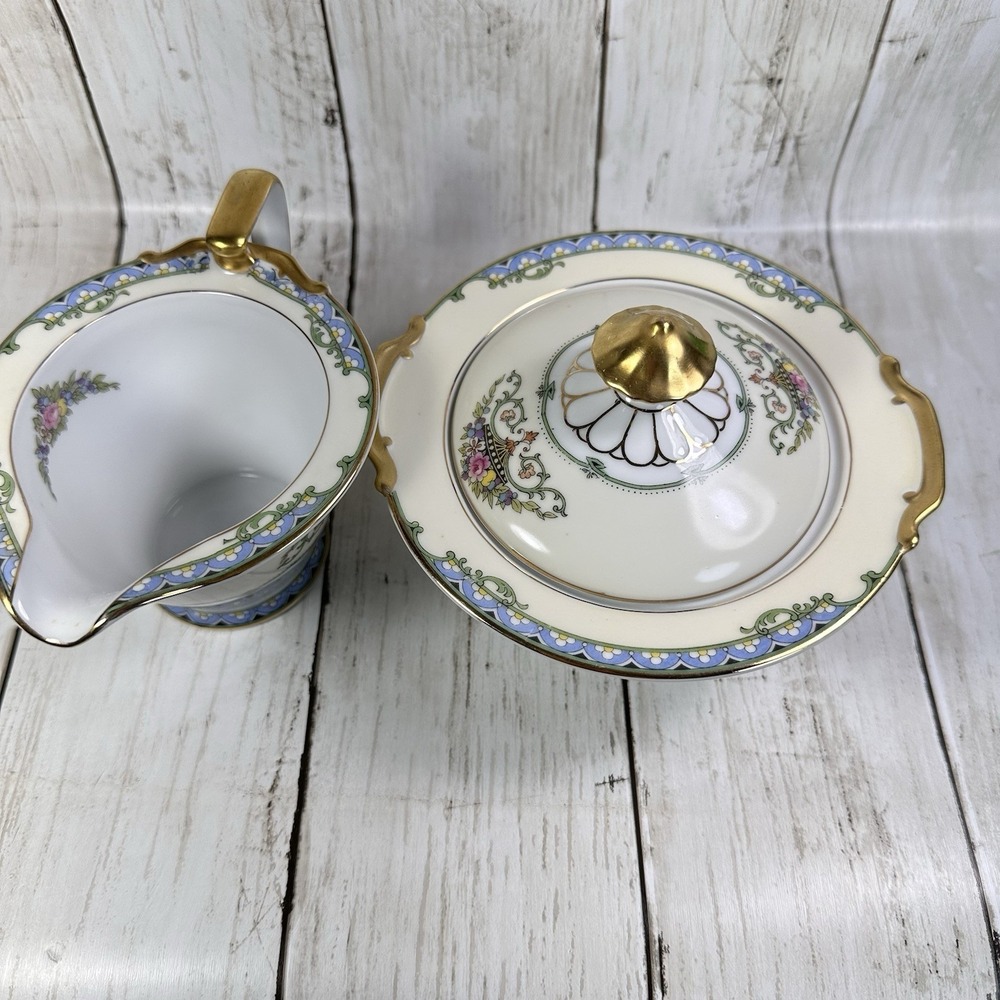 Vintage Noritake Favorita‎ Morimura Gold Trim  Cream and Sugar Bowl - Picture 2 of 16